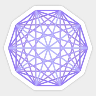 Light Peri Purple Polyhedron Geometric Shape Sticker